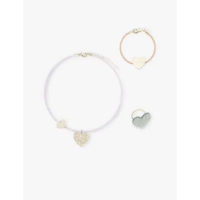 Mimi & Lula Kids' Ti Heart Pack Of Three Jewellery Set In Multi