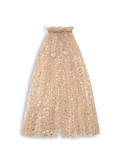 Mimi & Lula Heart Print Cape In Neutral