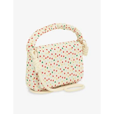 Mimi & Lula Kids' Heart-print Woven Cross-body Bag In Neutral