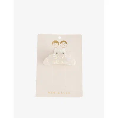 Mimi & Lula Kids' Ivory Pearly Kitty Claw Hair Clip In Multi