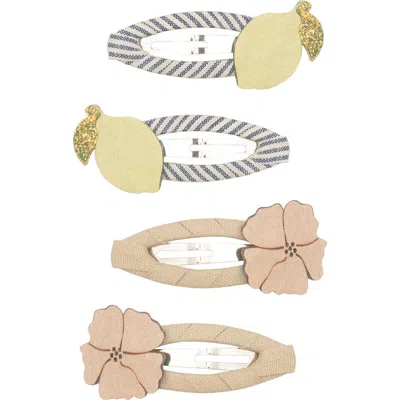 Mimi & Lula Kids' 4-pack Lemon Blossom Clic Clacs Hair Clips