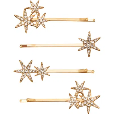 Mimi & Lula Kids' 4-pack Super Sparkle Hair Clips In Gold