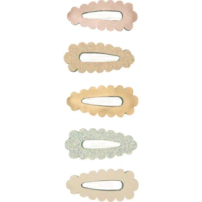 Mimi & Lula Kids' 5-pack Scallop Mini Hair Clips In Multi