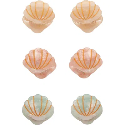Mimi & Lula Kids' 6-pack Assorted Mini Shell Claw Hair Clips In Multi