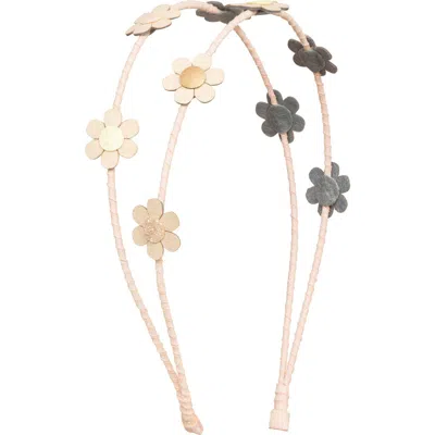 Mimi & Lula Kids' Alice Daisy Double Headband In Pink