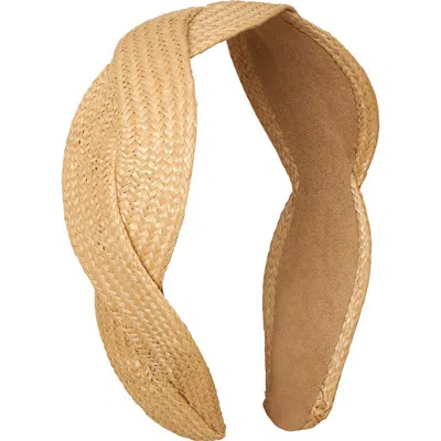 Mimi & Lula Kids' Alice Twist Raffia Headband In Sand