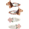 MIMI & LULA MIMI & LULA KIDS' ASSORTED 4-PACK HORSE & FLOWER MINI HAIR CLIPS