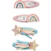 Mimi & Lula Kids' Assorted 4-pack Over The Rainbow Mini Hair Clips In Pink