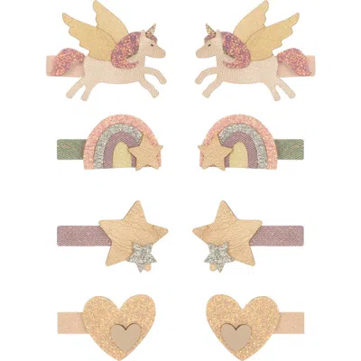 Mimi & Lula Kids' Assorted 8-pack Flying Unicorn Mini Hair Clips In Light/pastel Pink