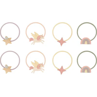 Mimi & Lula Kids' Assorted 8-pack Flying Unicorn Ponytail Holders In Light/pastel Pink