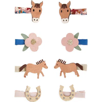 Mimi & Lula Kids' Assorted 8-pack Horse Mini Hair Clips In White