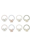 MIMI & LULA KIDS' BUTTERFLY ASSORTED 6-PACK MINI PONYTAIL HOLDERS