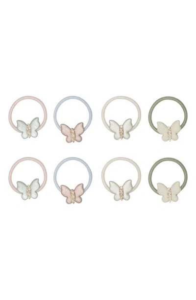 Mimi & Lula Kids' Butterfly Assorted 6-pack Mini Ponytail Holders In Neutral