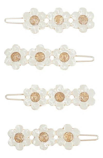 Mimi & Lula Kids' Daisy 4-pack Snap Hair Clips In Gold