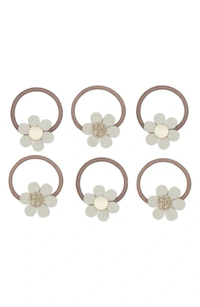 Mimi & Lula Kids' Daisy Assorted 6-pack Mini Ponytail Holders In Neutral