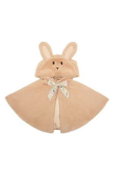 Mimi & Lula Kids' Faux Fur Bunny Cape In Sand