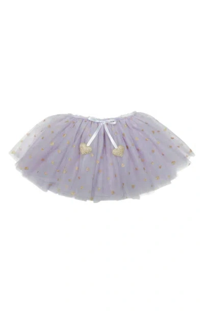 Mimi & Lula Kids' Glitter Heart Tulle Tutu Skirt In Purple