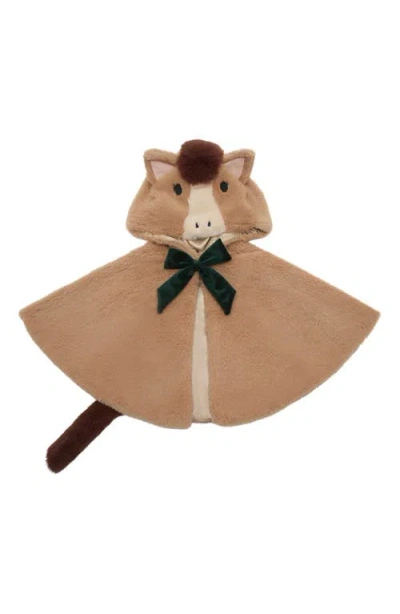 Mimi & Lula Kids' Horse Cape In Light/pastel Brown