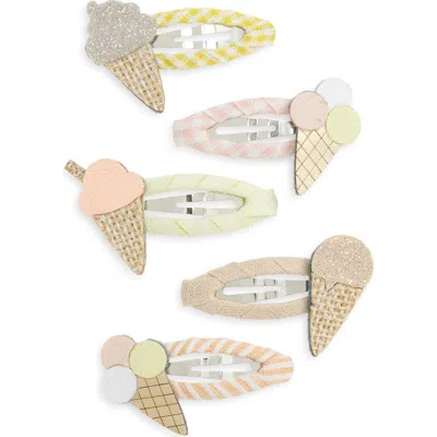 Mimi & Lula Kids' Ice Cream Assorted 4-pack Mini Hair Clips In Pink