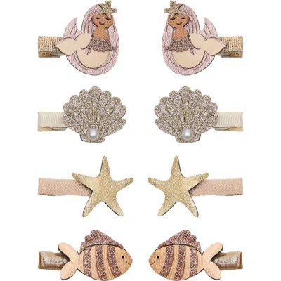 Mimi & Lula Kids' Mermaid 8-pack Mini Hair Clips In Brown