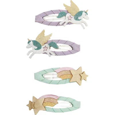 Mimi & Lula Kids' My Lil Unicorn 4-pack Hair Clips In Multi