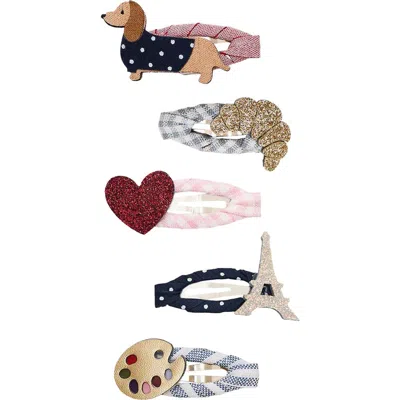 Mimi & Lula Kids' Paris Assorted 5-pack Mini Hair Clips In Multi