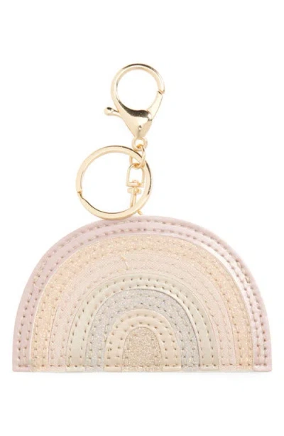 Mimi & Lula Kids' Rainbow Key Ring Bag Charm In Metallic
