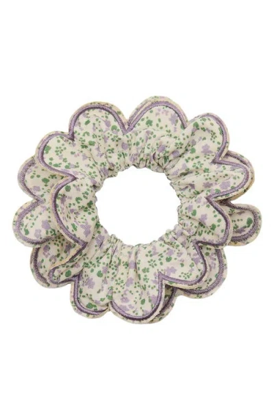 Mimi & Lula Kids' Scalloped Floral Scrunchie In Multi