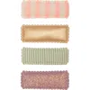 Mimi & Lula Kids' Set Of 4 Assorted Rectangular Hair Clips In Gold