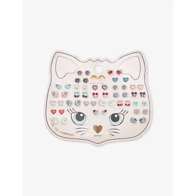 Mimi & Lula Kids' Kittybow Stick-on Earrings In Multi