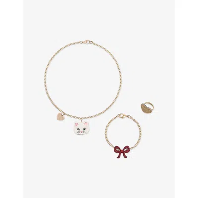 Mimi & Lula Kids' Kittybow Three-piece Jewellery Set In Gold