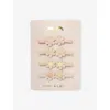 Mimi & Lula Neutral Daisy Pack Of Eight Mini Hair Clips In Neutral