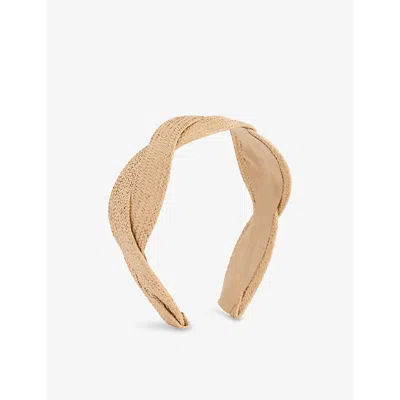Mimi & Lula Kids' Neutral Raffia Twist Alice Headband In Brown