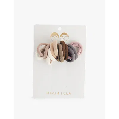 Mimi & Lula Kids' Ti Mini Towelling Pony Hair Ties In Multi