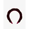 Mimi & Lula Burgundy Oversize Twist Alice Velvet Headband In Burgundy
