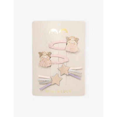 Mimi & Lula Kids' Pink Multi Fairy Clic Clacs Pack Of Four Hair Clips