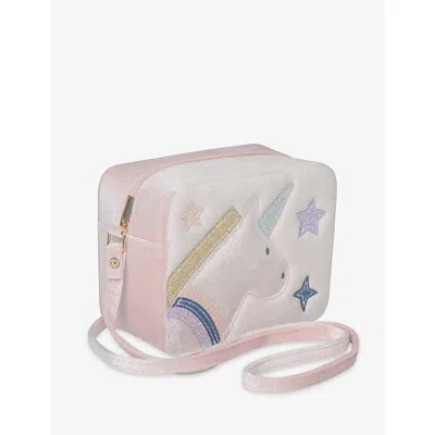 Mimi & Lula Kids' Unicorn Velvet Cross-body Bag Pink Multi