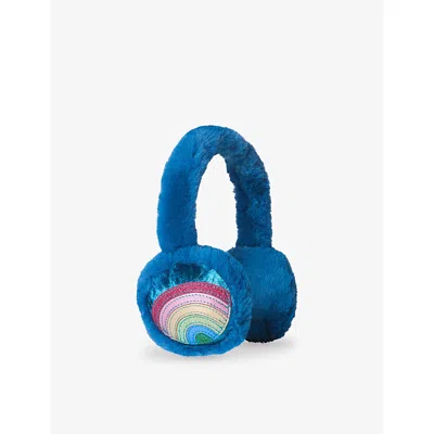Mimi & Lula Kids' Teal Multi Rainbow Earmuffs In Blue
