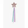 Mimi & Lula Ti Rainbow Star Glitter-embellished Fabric Fairy Wand In Multi