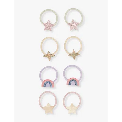 Mimi & Lula Kids' Ti Rainbow Star Mini Ponies Pack Of 8 Hair Ties In Multi