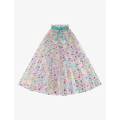 Mimi & Lula Kids' Rainbow Unicorn Tulle Cape 3-10 Years In Multi