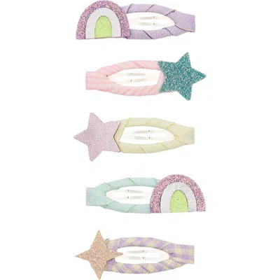 Mimi & Lula Kids'  Rainbows & Star 5-pack Mini Clic Clacs Hair Clips In Multi