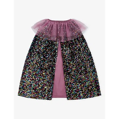 Mimi & Lula Kids' Ruffle-trim Sequin-embellished Velvet Cap In Multi