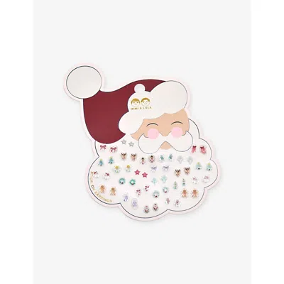 Mimi & Lula Kids' Santa Mixed Stick-on Earrings In Multi