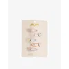 Mimi & Lula Shimmer Heart Mini Hair Clips Set Of Five In Multi