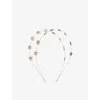 Mimi & Lula Shimmer Starry Double-band Alice Hairband In Gold