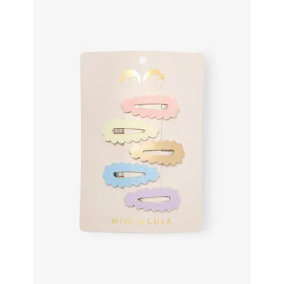 Mimi & Lula Kids' Sparkly Mini Pack Of Five Hair Clips In Bright Multi