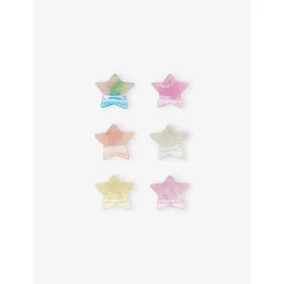 Mimi & Lula Kids' Star Mini S Star Set Of Six Mini Claw Clips In Multi
