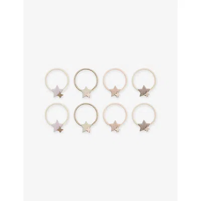 Mimi & Lula Kids' Starlight Set Of Eight Woven Hair Ties Shimmer In Gold