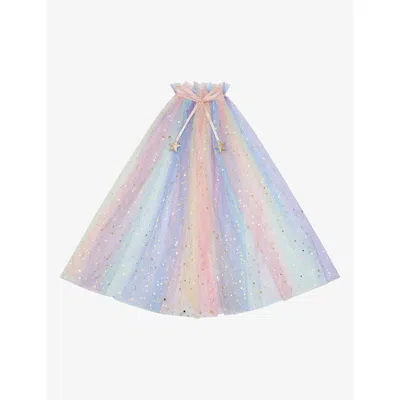 Mimi & Lula Kids' Star-pattern Tulle Cape 3-10 Years In Multi